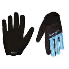 Cargar imagen en el visor de la galería, Nuestro modelo Forte en color azul. Mantienen tus manos ventiladas gracias al diseño enrejado en el puño y la microperforación de la palma. Máximo control del manillar, proporciona una sensación de conducción inmejorable.